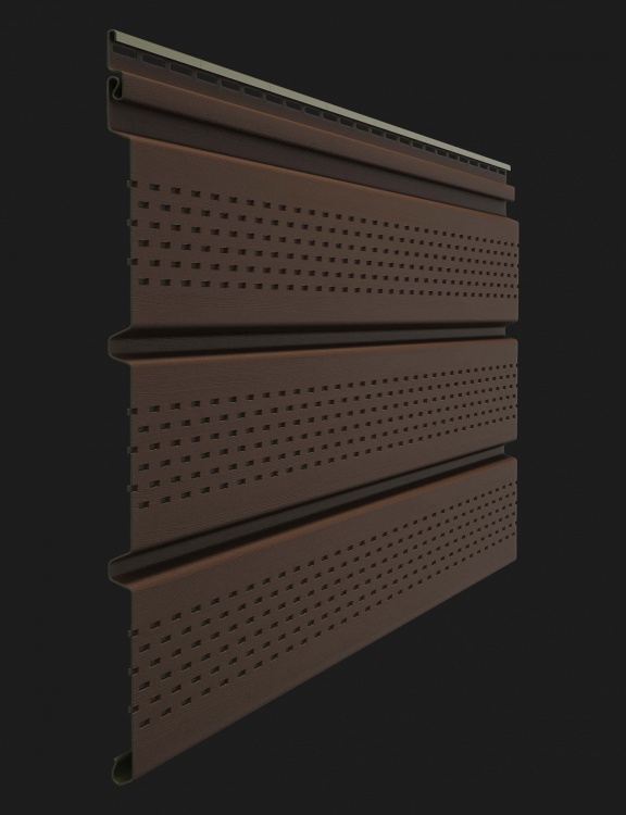 Софит перфорированный Docke PREMIUM, 3000х305мм, каштан